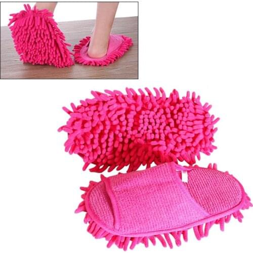 1 Pair Microfiber Floor Dust Slippers Mop Wipe Shoes Wigs House Home Cloth Clean Shoe Cover Mophead Overshoes Cleaning Tools