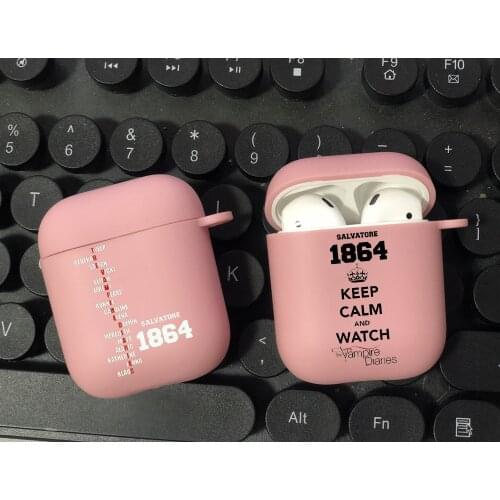 Vampire Diaries Stefan Damon Salvatore Candy pink TPU silicone Bluetooth Airpod Case For Airpods 2 Airpods1 Airpods pro 3 cover