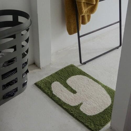 Modern Bathroom Mat Fluffy Geometric Carpet Tub Side Rug Bath Floor Anti Slip Pad Bathmat Doormat Room Home Decoration 45x70cm