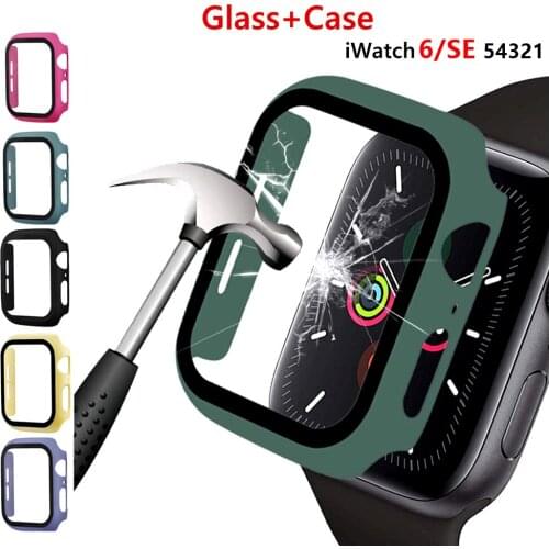 Glass+Cover For Apple Watch Case 44mm 40mm 42mm 38mm iWatch series 5 4 3 6 se bumper+Screen Protector apple watch Accessories