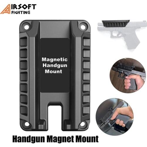Tactical Magnetic Handgun Holster Holder Concealed Airsoft Gun Magnet Mount Quick Draw Fits All Flat Top Handgun Gun Accessories