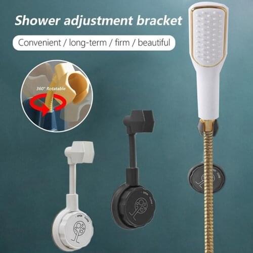 Universal Adjustable Shower Bracket 360° Punch-Free Bathroom Shower Head Holder Nozzle Adjustment Adjusting Bracket Base Mount