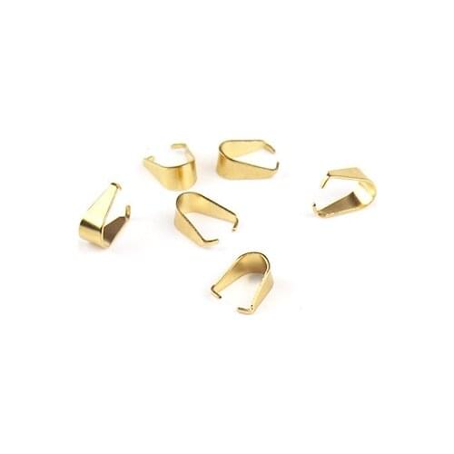 50pcs/lot 316L Stainless Steel Never Fade 3x7 4x9 5x10mm Pinch Clip Clasp Pendant Connectors for Necklace DIY Jewelry Making