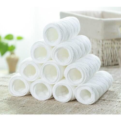 10pcs Baby Nappies Diaper Newborn Toddler Nappies Changing Pad Cotton Mat Washable Insert 3 Layers Cotton Baby care