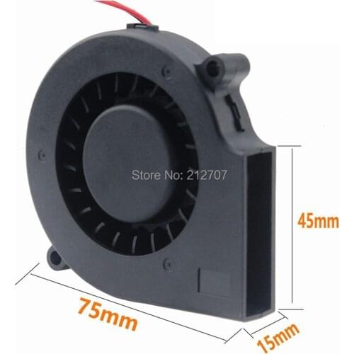 10PCS Gdstime 75mmx15mm 7515 75mm Radial Turbo Blower Fan DC 24V For Computer CPU Cooling