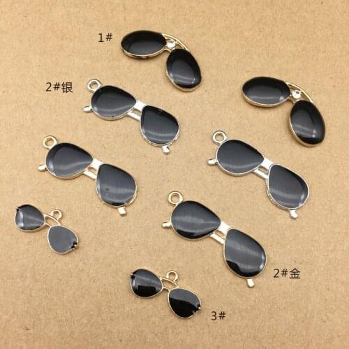 10pcs DIY material metal enamel sunglasses glasses charms ornament bracelet pendants for necklace earring costume jewelry making