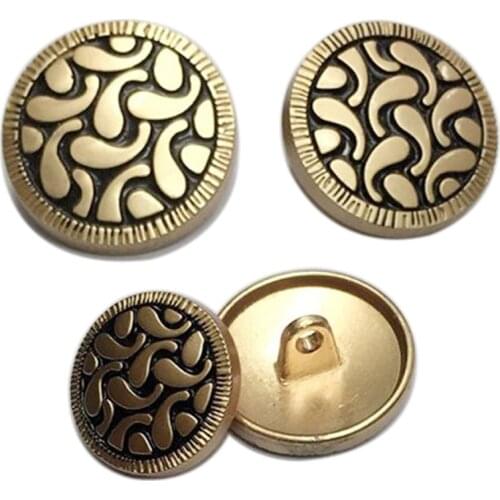 100pcs high grade casual ladies' jeans gold shank metal buttons solid color cost embossed sewing buttons for clothes 15-23mm