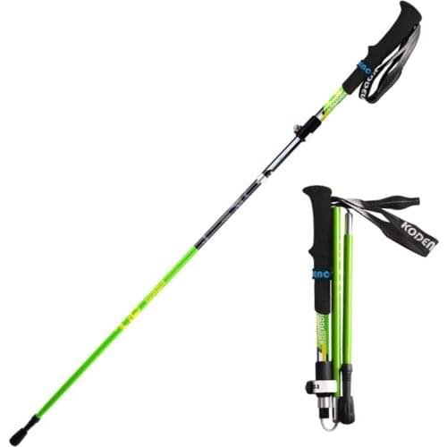 2PCS Lightweight, portable, foldable and quick-lock trekking pole, camping trekking pole, carbon fiber + aluminum alloy casting