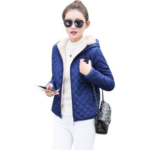 2018 Women Lamb Coat Autumn Winter Warm Thick Velvet Hooded Cotton Coats Parka Ladies Wadded Jackets Outwears Short Coat AB993