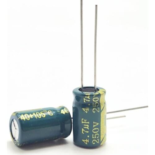 30pcs/lot 250v 4.7uf 8*12 20% RADIAL aluminum electrolytic capacitor 4700NF 20
