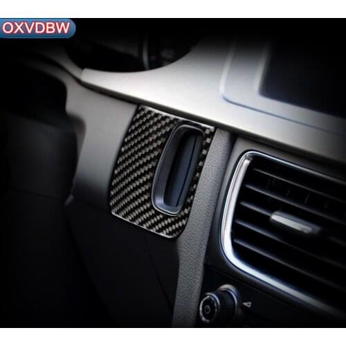 3D Carbon Fiber Ignition key panel Decorative Frame Cover Trim Car Interior Molding Sticker For audi a4 B8 2009-2016 LHD RHD