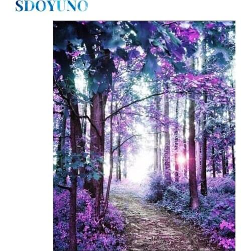 SDOYUNO Abstract Full Square/Round Diamond Painting 5D DIY Diamond Embroidery Mosaic Landscape Rhinestone Pictures Home Decor