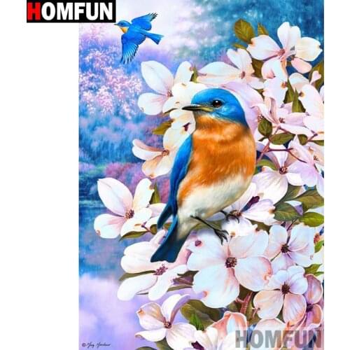 HOMFUN Full Square/Round Drill 5D DIY Diamond Painting "Birds and flowers" 3D Embroidery Cross Stitch 5D Home Decor A13789