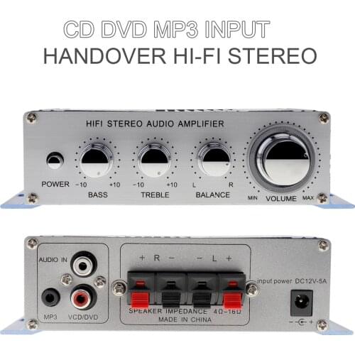 DC12V 5A 85dB Handover Hi-Fi Car Stereo Amplifier Support CD / DVD / MP3 Input for Motorbike / Home