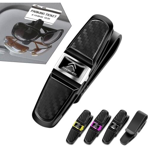 1Pcs ABS Car Sun Visor Glasses Sunglasses Clip Ticket Card Holder For Citroen C1 C2 C3 C4 C5 C6 C8 Picasso Cactus Vts Aircross