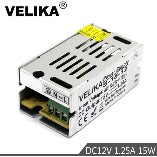 Single Output Power Supply Led Driver DC12V 1.25A 15W Power Supplies 110V 220V AC-DC 12V for Led Strip Modules Light lamp CNC