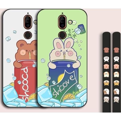 Lovely Coke Bear Case For Nokia 6 8 Sirocco X71 X7 Cartoon Silicone TPU Coxer For Nokia 7 X6 6.1 7.1 8.1 Plus 9 Pureview