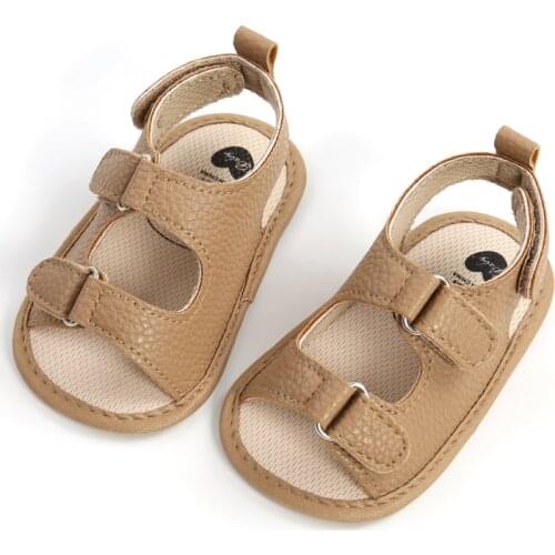 Leather Bebe Footwear Baby Boy Girl Sandals PU Soft Bottom Sole Anti-Slip Infant First Walker Crib Shoes Newborn Moccasins