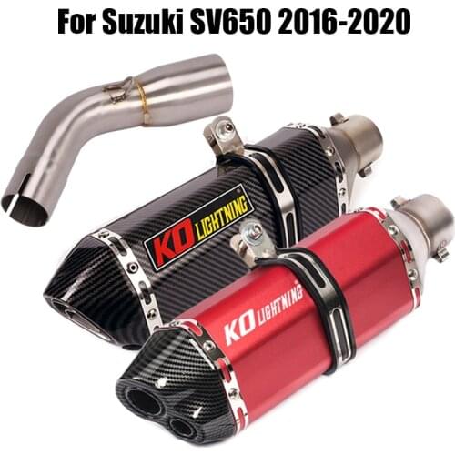 Motorcycle Exhaust Silencer Pipe Muffler Tip Connect Modified Link Tube Middle Mid Pipe For Suzuki SV650 2016-2020