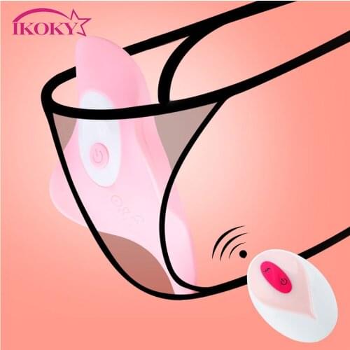 IKOKY Wearable Butterfly Dildo Vibrator 9 Frequency G Spot Clitoral Stimulator Remote Control Invisible Panties Vibrator Sex Toy