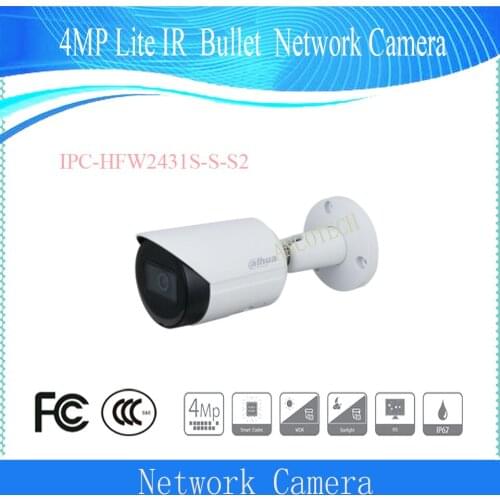 Free Shipping DAHUA Security IP Camera 4MP WDR IR Bullet Network Camera with 3.6mm Lens in Stock DH-IPC-HFW2431S-S-S2