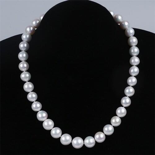 Classical 10-13mm High Quality Edison Shape Natural White real pearl necklace