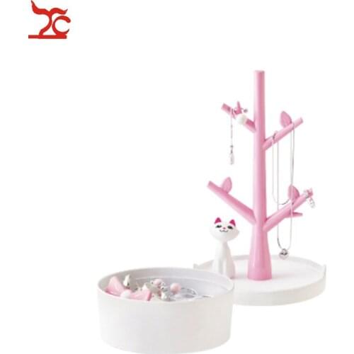 Creative Cartoon Cute Cat Jewelry Box Earring Pendant Necklace Ring Storage Rack Jewelry Organizer Bracelet Storage Rack