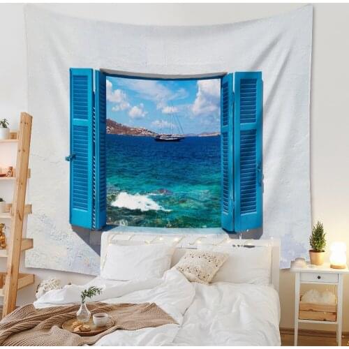 Living Room Bedroom Healing Background Cloth Bohemian Wall Tapestry Room Decoration Landscape Pattern Hanging Cloth