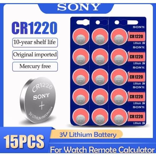 15PCS/LOT Sony CR1220 CR 1220 ECR1220 GPCR1220 BR1220 LM1220 DL1220 3V Lithium Battery For Watch Remote Button Cell Batteries