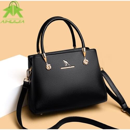 Fashion High Quality PU Leather Shoulder Handbag Solid Color Simple Casual Messenger Bags 2021 New Large Capacity Crossbody Bags