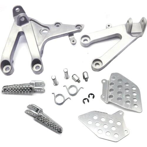 Motorcycle Silver Front Rider Foot Pegs Footrest Bracket Fit For Honda CBR600RR 2007-2018