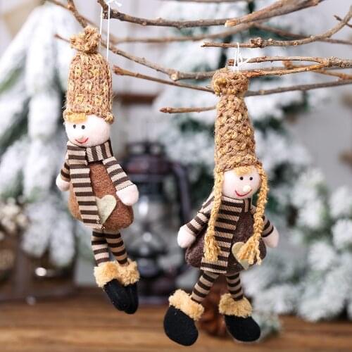 New Fashion Christmas Knitted Hat Long Feet Tulip Rudolph Doll Decoration For Home Gifts Ornaments Party Supplies