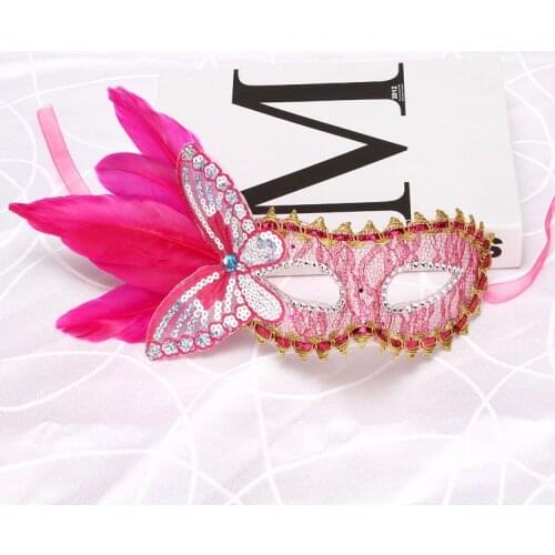 2021 New Bohemian Style Sexy Girl Venice Feather Mask for Woman Mystery Girl Party Mask Cosplay Dance Performance Mask Wholesale