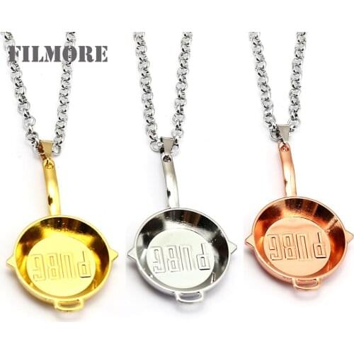 Playerunknowns Battlegrounds Necklace PUBG Metal Pendants Pans Costumes Men Women Gift Car Jewelry Accessories Kolye Steampunk