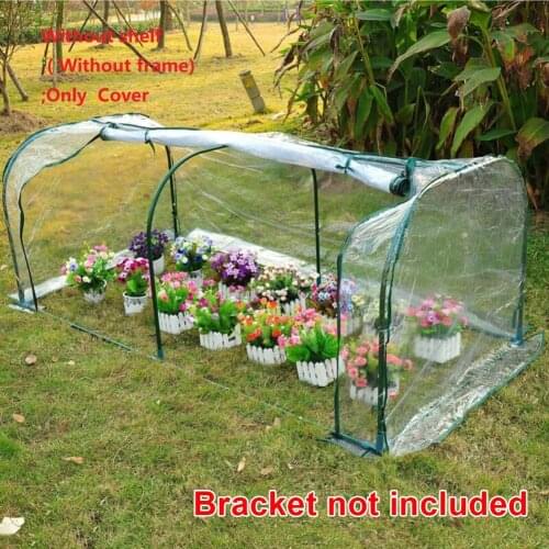 128X60X58CM Greenhouse Cover Transparent PVC Tunnel Greenhouse Plant Grow House Waterproof Protect (Bracket not included)