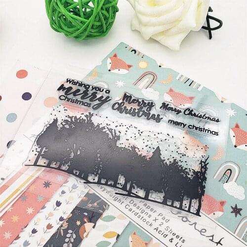 7X11CM Pine Porest Clear Stamps Transparent Seal Silicone Seal TPR Christmas Wedding Roller Stamps DIY Scrapbook Album Card