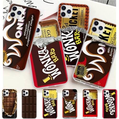 Willy Wonka Bar Chocolate Transparent Phone Cover For IPhone 12 11 Pro Max Xs X Xr 7 8 6 6s Plus 5 5s Se 2020 Clear Case