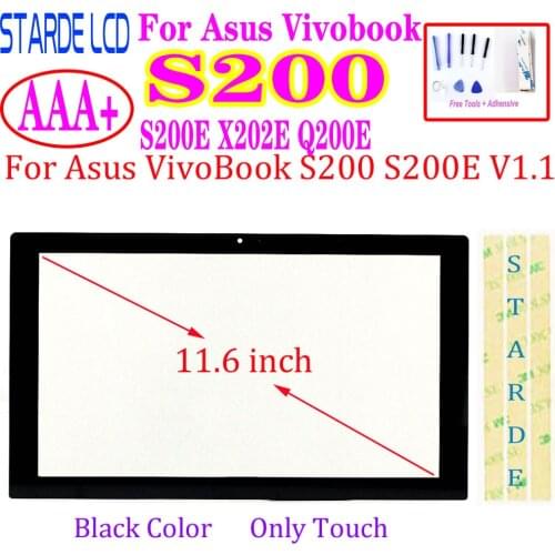 Touch for Asus VivoBook S200 S200E X202E Q200E Touch Screen Digitizer Glass Sensor Panel Replacement Black
