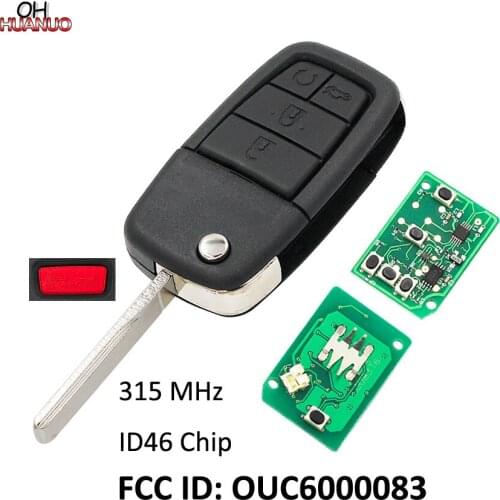 4+1/5 Button Folding Remote Key Fob 315MHz With ID46 Chip for Pontiac G8 2008-2009 FCC ID : OUC6000083