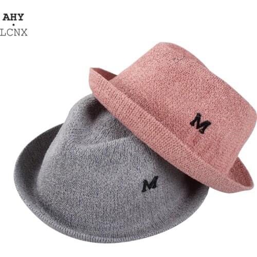 New Summer Spring Kids Straw Hats For Boy Girl Children Letter M Cap Boys Fisherman Sun Jazz Hats Baby Beach Top Hat 2-7Y