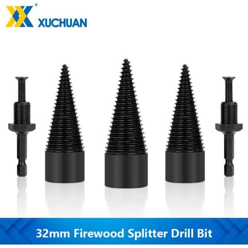 Firewood Splitter Drill Bit 32mm Wood Splitter Drill Bit Hex Shank Wood Cone Reamer Punch For Woodworking Tools