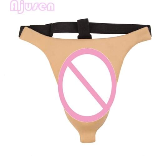 Penetrable fake Vagina With Public Hair Sexy Hiding Gaff G-Strings Imitate Vagina Ajusen for Crossdresser