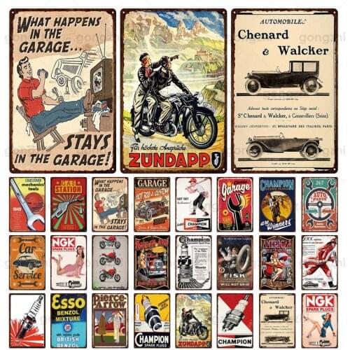 Ngk Spark Plug Retro Metal Tin Sign Zundapp Motor Oil Vintage Metal Plaque Bar Garage Art Poster Home Decoration Wall Sticker