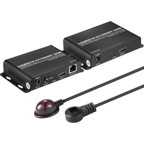 4K HDMI Extender Over IP Kit 1 to Many or Over Single Cat5e/Cat6/Cat7 Cable with Remote IR Control - Up to 395 feet (120m)