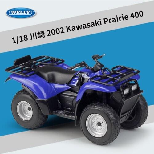 WELLY 1:18 Kawasaki 2002 Prairie 400 Motorcycle metal model Toys For Children Birthday Gift Toys Collection