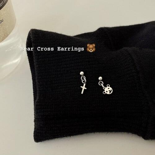New Fashion Bear Earrings Womens Girls Cartoon Animal Bear Earrings Temperament Small Earrings Jewelry Earrings for Women 2021