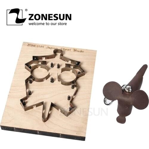 ZONESUN DIY Gift Steel Blade Rule Mouse Die Cutting Mould Knife Tool Car Bag Key Chain Wood Leather Punch Clicker Die