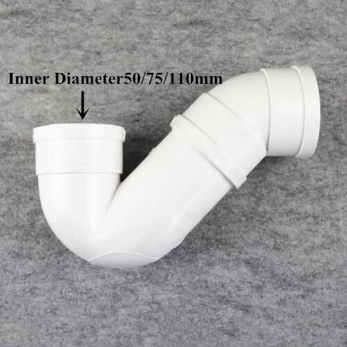 PVC P type Elbow Brand new PVC raw Material Water trap Garden Landscape Irrigation Drainage pipe fittings 1Pcs