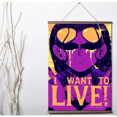 One Piece NICO ROBIN Art Print canvas Poster Canvas Scroll Painting with wood