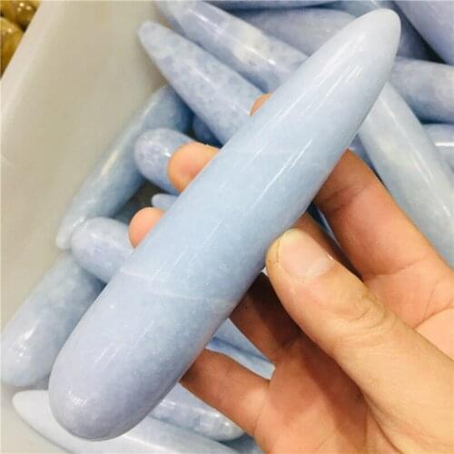 13cm Natural quartz kyanite crystal massage stick massage stone scrapping tool point massager